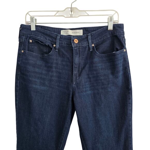Levi Strauss Signature Woman's Mid Rise Bootcut Dark Denim Jeans W30 L 32 Sz 10 - Picture 3 of 4